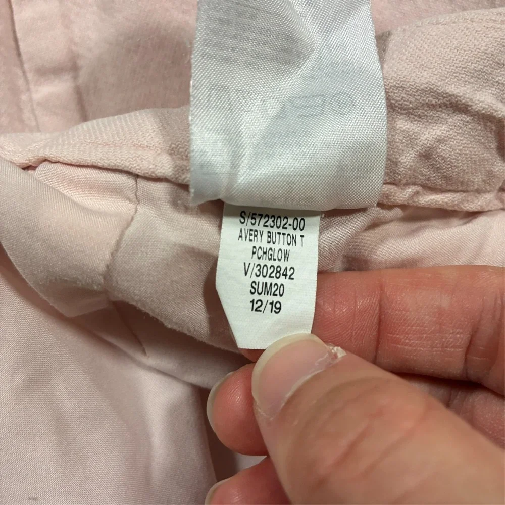 Banana Republic Avery Womens Pants Petite Size 2P Peach Linen Blend Low Rise‎